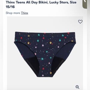Thinx Teens Lucky Stars Bikini - Navy set of 4